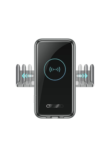 Mufunye V8 Araç Kablosuz Şarj Cihazı - Otomatik Algılama, Süper Kondansörlü, 360 Döner, Hızlı Şarj, Gri