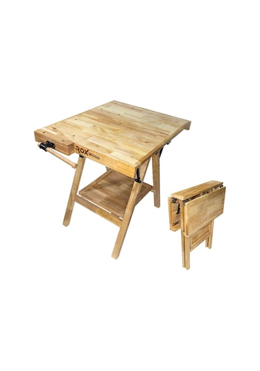 Rox Wood 0338 Mengeneli Katlanır Ahşap Marangoz Çalışma Tezgahı