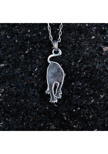 Kaplan Kolye, Panter Kolye Ucu, 925 Ayar Katı Gümüş Zincir Kolye Erkekler İçin Gümüş