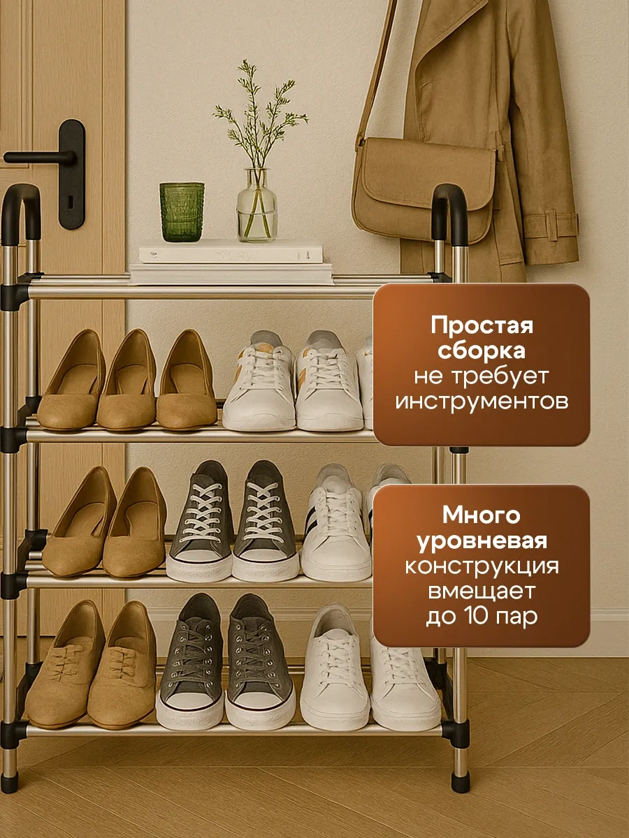 4seasonsmarket Plastik Ayakkabı Rafı Metal Ayakkabılık 216886874 Gri