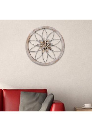 Suntek Çiçek Metal Duvar Sanatı Dekoru Asılı Altın