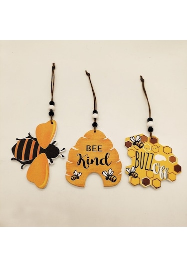 Pazly Küçük Ev Dekoru Bal Arısı Ahşap Kovan - Pratik Ev Aksesuarı Siyah Siyah