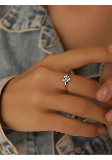 Serebranyj Dom Doğal Topazlı 925 Ayar Gümüş Yüzük 39346634 Gri