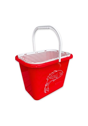 Balıkçı Kovası - 15 Lt - Fishack - Süzgeçli - Kırmızı Kod 179