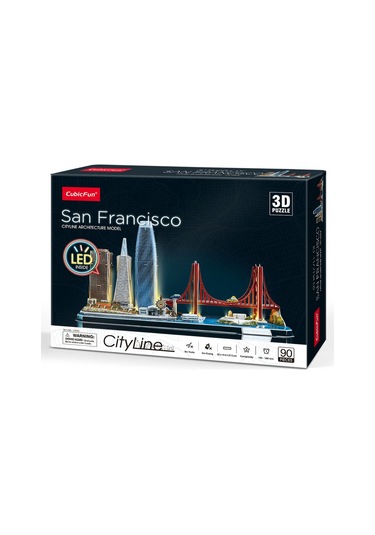 3d Puzzle San Francisco 3d Puzzle 90 Parça Led işıklı