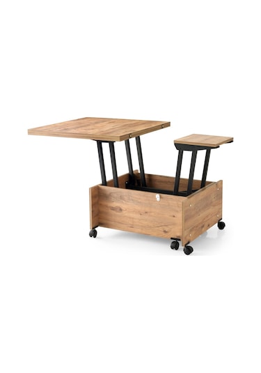 Akıllı Sihirli Tekerlekli Orta Sehpa 75X75 Cm (483699159)