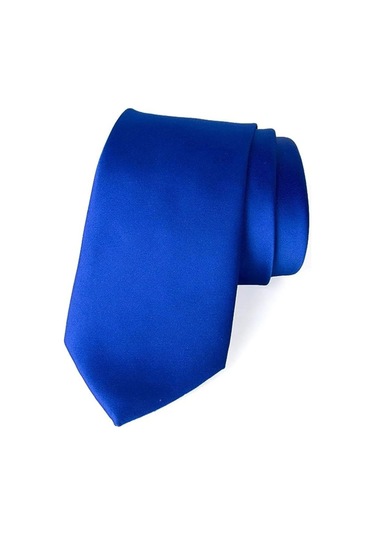 Tezzgelsin Erkek Saten Kravat ve Mendil Set Saks Mavisi Saks