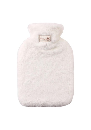 Suntek Peluş Sıcak Su Şişesi 1000ml Boyun Karın Beyaz Için