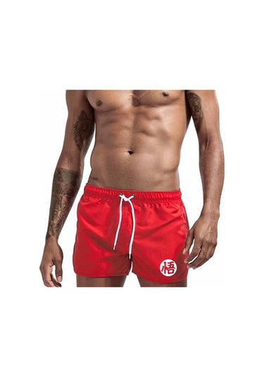 Kırmızı 2023 Yaz Yeni Erkek Spor Plaj Şortu Erkek Yaz Spor Salonu Egzersiz Nefes Alabilen Spor Giyim Koşu Plaj Şortu