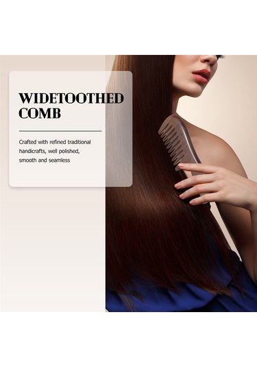 Xurunkeji Sandal Ağacı Geniş Dişli Tarak Kıvırcık Saç Taşınabilir Kaba Dişli Ahşap Tarak Saç Masaj Aleti Kaba