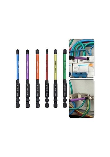 Pazly 110mm/4.33'' Alaşımlı Çelik Tornavida Uçları Fph1-fpz3 Siyah Renk