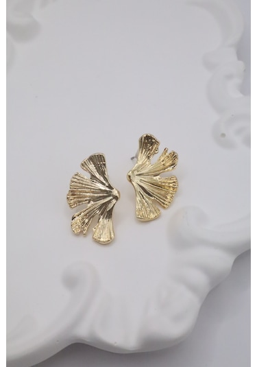 Kadın Küpe Leaf Tasarım Küpe Altın