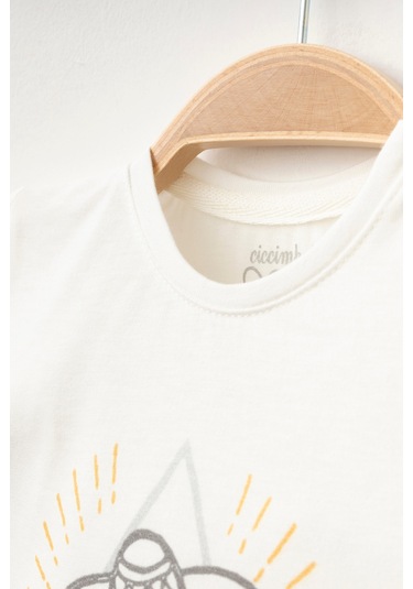 %100 Pamuklu Mexicano T-shirt Ekru