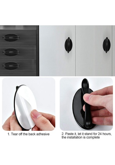 6 Adet Kendinden Yapışkanlı Kapı Kolu Pencere Çıkartması Dolap Kolu Dr