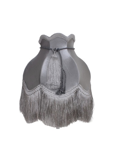 Gri Renk Kadife Abajur Yatak Odası Gümüş Kristal Ayak Vintage Ab0 Diğer