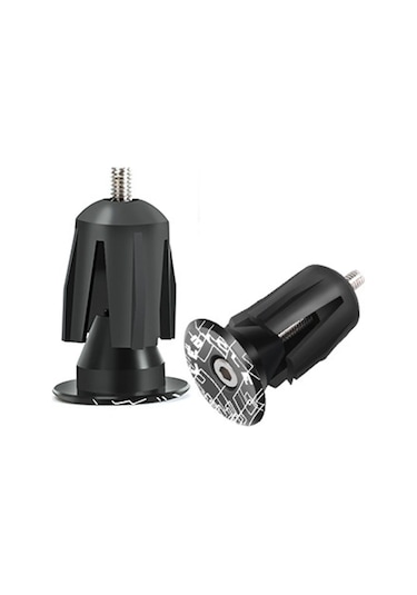 Yaleker Alüminyum Genişletilebilir Bisiklet Tutamak Tıkanırtıcı, Sürgülü Vida Korumalı Korkuluk Kapağı - Siyah