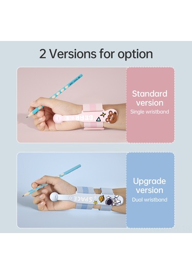 Moveevo Nbx Çift Bileklikli Kalem Tutuş Düzeltme Aparatı - Ayıcıklı Tasarım Gümüş