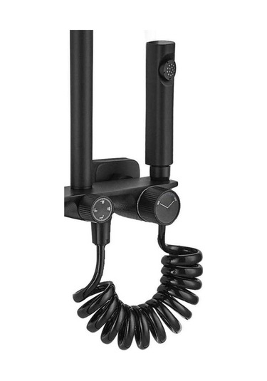 Fleko Piano C Plus Uzun Duş Sistemi Siyah