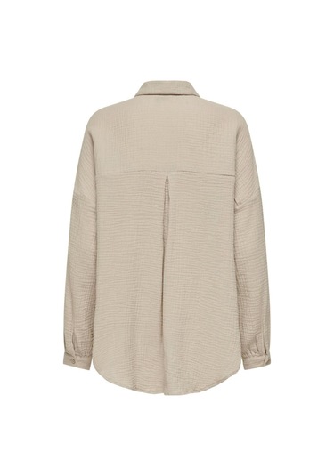 Only 15267998 Onlthyra Oversızed Shırt Noos Wvn Ss Kadın Gömlek Oxford Tan