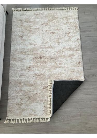 Saraz Halı Puffy Kabartma Desenli Yıkanabilir Kaymaz Taban Salon Halısı Mutfak Koridor Halısı S53