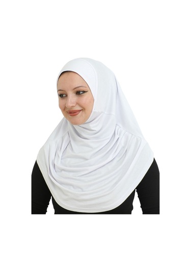Hazır Giyim Türban Yumuşak Başörtü Şal - Beyaz Beyaz