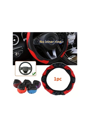 Globalbloom Şarap Kırmızı Evrensel 14.57-14.96inç Anti-kaymalı Nefes Alabilir Direksiyon Kılıfı Şarap Kırmızısı