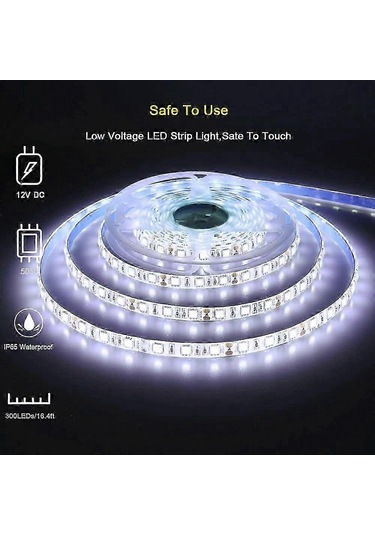 12v 6500k Ruban Led, 5 Metre 300 Led 5050 Smd Ip65 Esnek Bant Led - Canlı Aydınlatma Gösterileri İçin Diğer