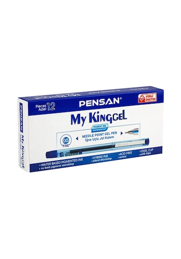 6405 My King Jel Kalem 12'li Kutu Mavi Çok Renkli