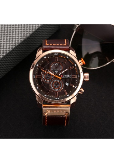 Curren Erkek Moda Pu Deri Spor Kol Saati Günlük Saat Lüks Suya Dayanıklı Kuvars Saat 3 Diğer