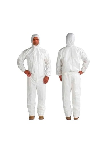 Tek Kullanımlık Kapüşonlu Kalın Koruyucu Tulum 175 G 10 Adet Beyaz