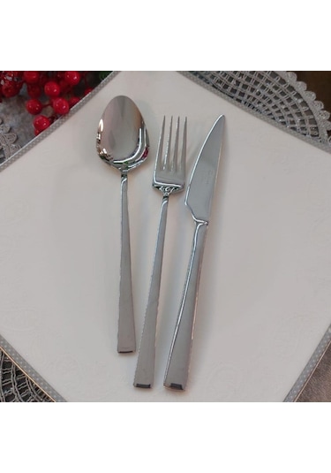 Seramikci 6'Lı Yemek Çatalı Platin