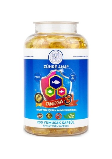 Zühre Ana Omega 3 Balık Yağı 200 Kap 1300 Mg