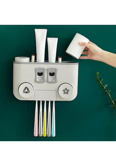 Suntek Tuvalet Banyo Ev Gri Için Diş Fırçası Dispenseri Ve Diğer