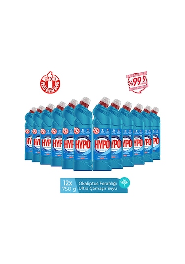 Hyper Hypo Ultra Kıvamlı Çamaşır Suyu Okaliptus 12 x 750 G