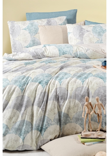 Lastikli Çarşaflı Tek Kişilik Nevresim Takımı Rond Çok Renkli