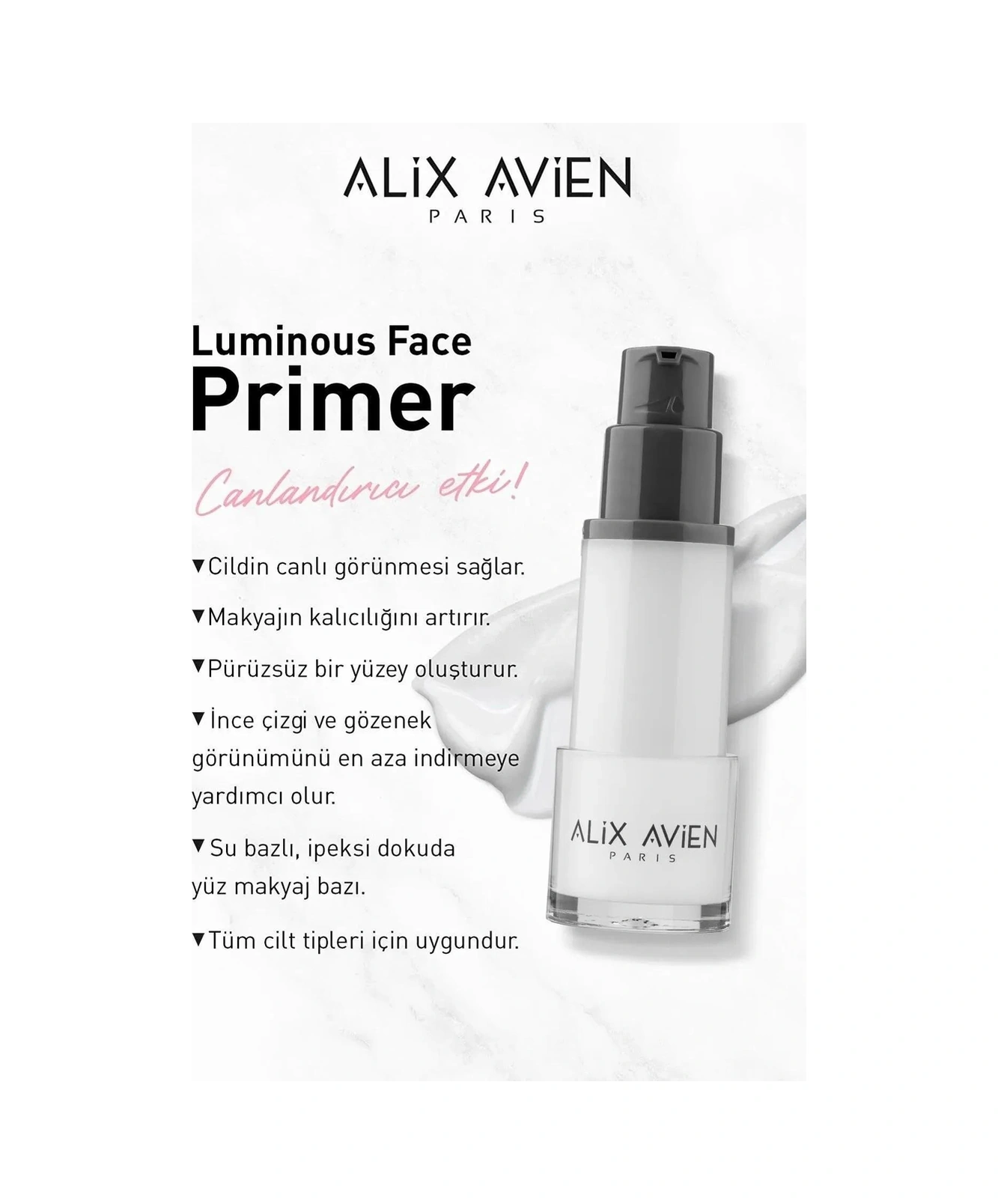 Alix Avien Gözenek Karşıtı Parlak Cilt Görünümü Sağlayan Dolgun Dudak Etkili Işıltılı Suya Dayanıklı Makyaj Set