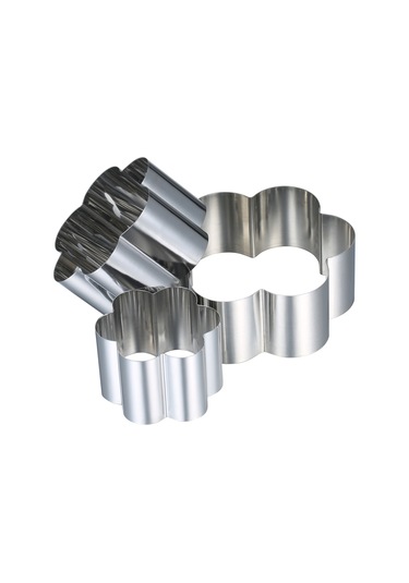 Xindoker 430 Paslanmaz Çelik 3'lü Kalıp Seti: Çiçek/yuvarlak/kare Şekilleri, Kurabiye-çikolata-frambuaz Hamuru Yapımı, Gofret Ve Omlet Şekillendirici Diğer