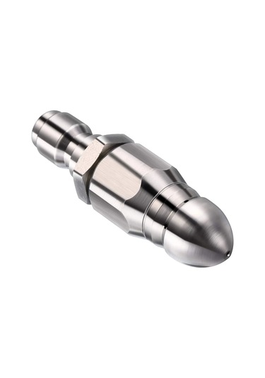 Gümüş-1/4 İnç Paslanmaz Çelik Basınçlı Yıkama Drenaj Kanalizasyon Temizleme Borusu Jetter Sprey Hızlı Fiş Tahliye Hortumu Memesi Arka Aşınma Direnci