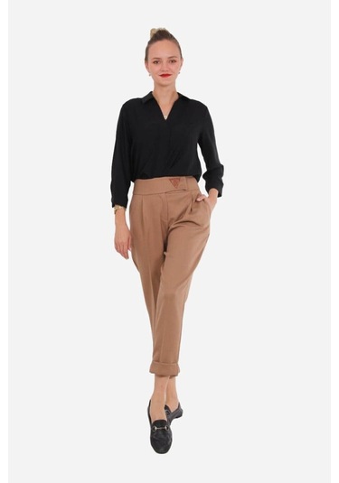 Kadın Gömlek Yaka Klasik Şık Bluz Frn1101 Siyah