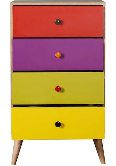Rainbow 4 Çekmeceli Şifonyer - Sonoma-renkli 60x104x45 Cm Gxyxd