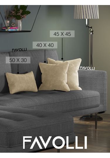 Br Favolli Kadife Dokulu Pastel Grisi Kırlent Kılıfı Dream Serisi Punch Için Uygun Gizli Fermuar Pastel Grisi