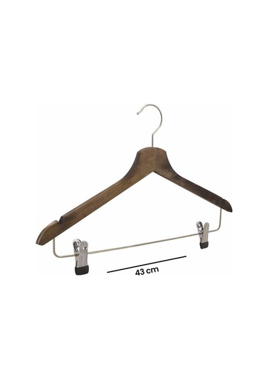 Nyn Ahşap Etek Pantolon Gömlek Askısı - Ceviz Ceviz