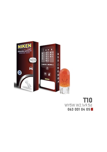 T10 Amber Wy5w Park Ampulu -10 Adet- W2.1x9.5d Amb 12v