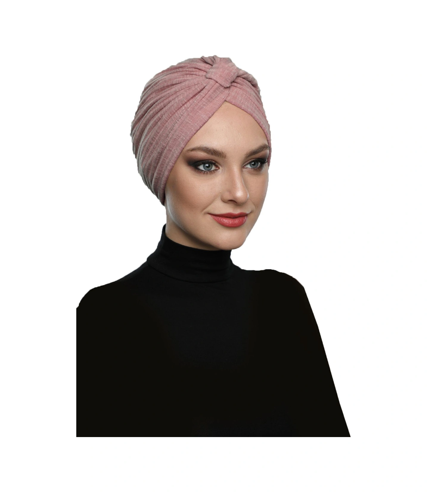 Pamuklu Bantlı Çapraz Astarlı Şeker Pembesi Hazır Türban Tesettür Havuz Bonesi Şeker Pembesi