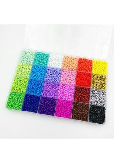 Reedark 24 Renkli Cam Boncuk Seti - Dıy Kolye Ve Bileklik Yapımı İçin 4000 Adet 4mm Boncuk Diğer