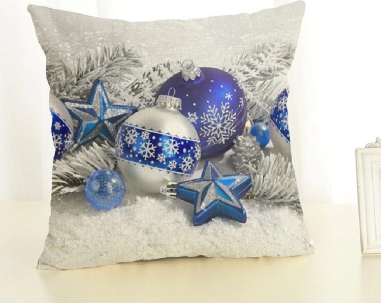 Christmas Decoration Cotton And Linen Pillow Office Home Cushion Without Pillow, Size:45x45cm White Snow Mavi