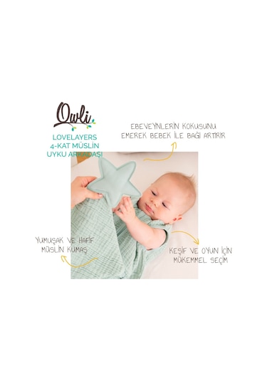 Owli Lovelayers Müslin Uyku Arkadaşı Mint Yeşili