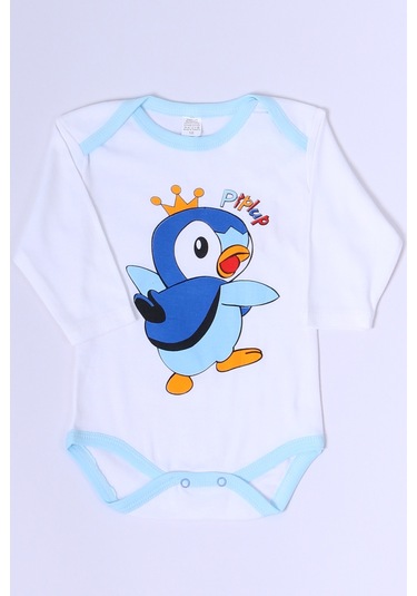 Hçm Bebek Uzun Kollu Zıbın Çıtçıtlı Baskılı D15 Beyaz