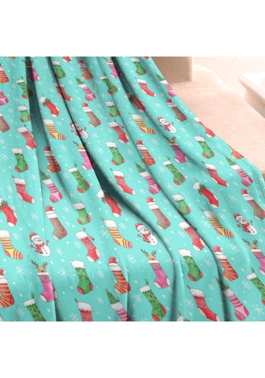 Noel Desenli Bebek Battaniyesi 40x30 İnç, Polar, Yumuşak, Hafif Ve Kalın Noel Çorap Kar Tanrısı