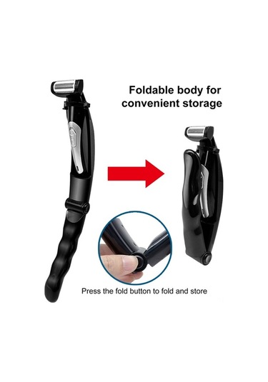 Didadodo Erkekler İçin Şarjlı Tüm Vücut Tıraş Makinesi - Katlanabilir, Siyah Siyah